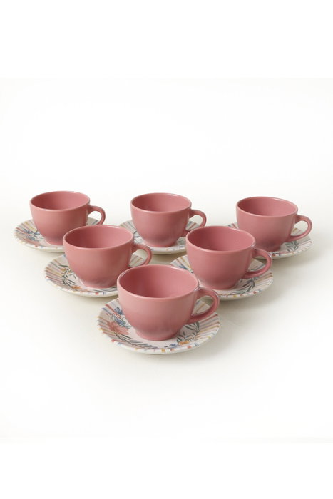Hermia Juego de tazas de té Multicolor de 12 piezas